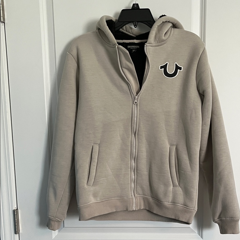 True Religion boys Tan Zip-Up Jacket